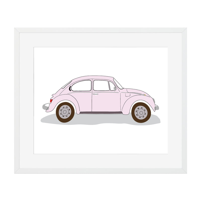 VW beetle illustrated art print