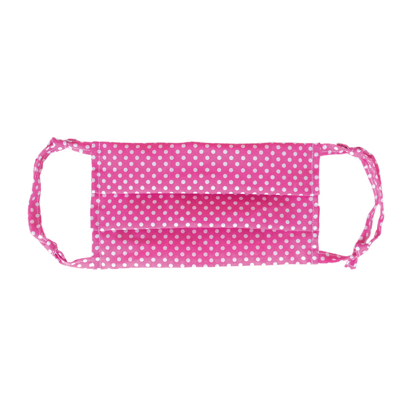 Pink Polka Dots Fabric Face Mask