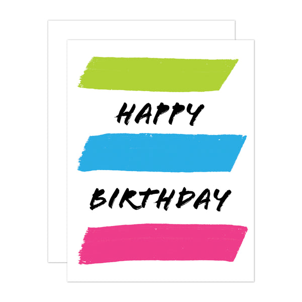 Paint Stripes Birthday Greeting Card