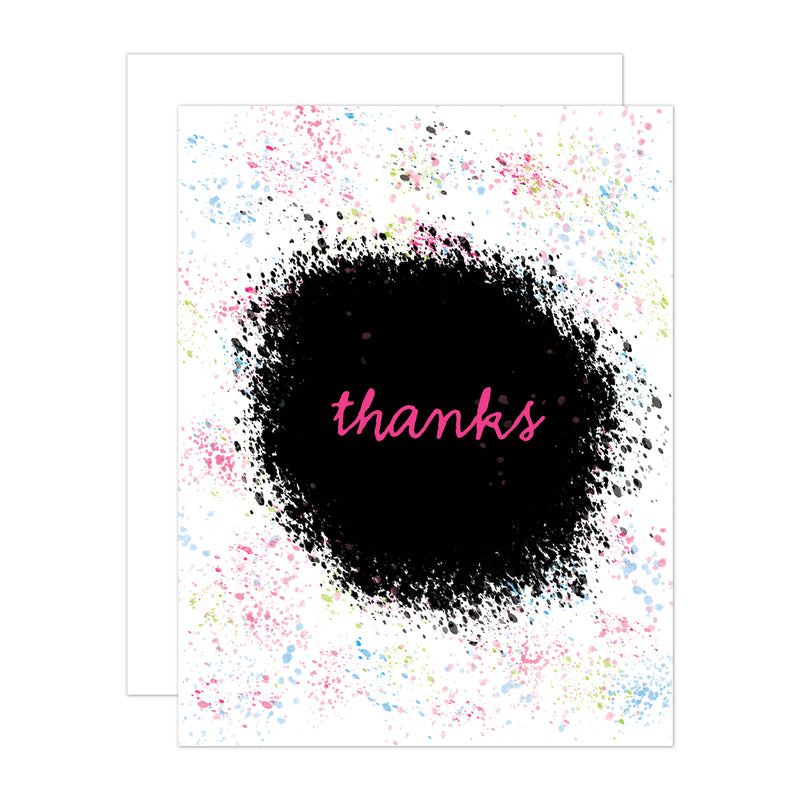 Paint Splatter Thank You Greeting Card