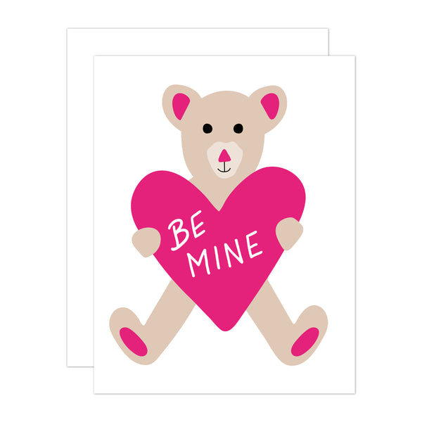 Be mine teddy bear greeting card