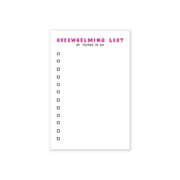 Overwhelming List of Things To Do Notepad